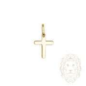 Pendentif - Or 10K jaune croix plat arrondi - PEG1259