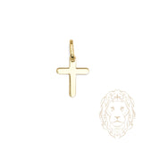 Pendentif - Or 10K jaune croix plat arrondi - PEG1259