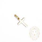 Pendentif - Or 10K jaune croix plat arrondi - PEG1259