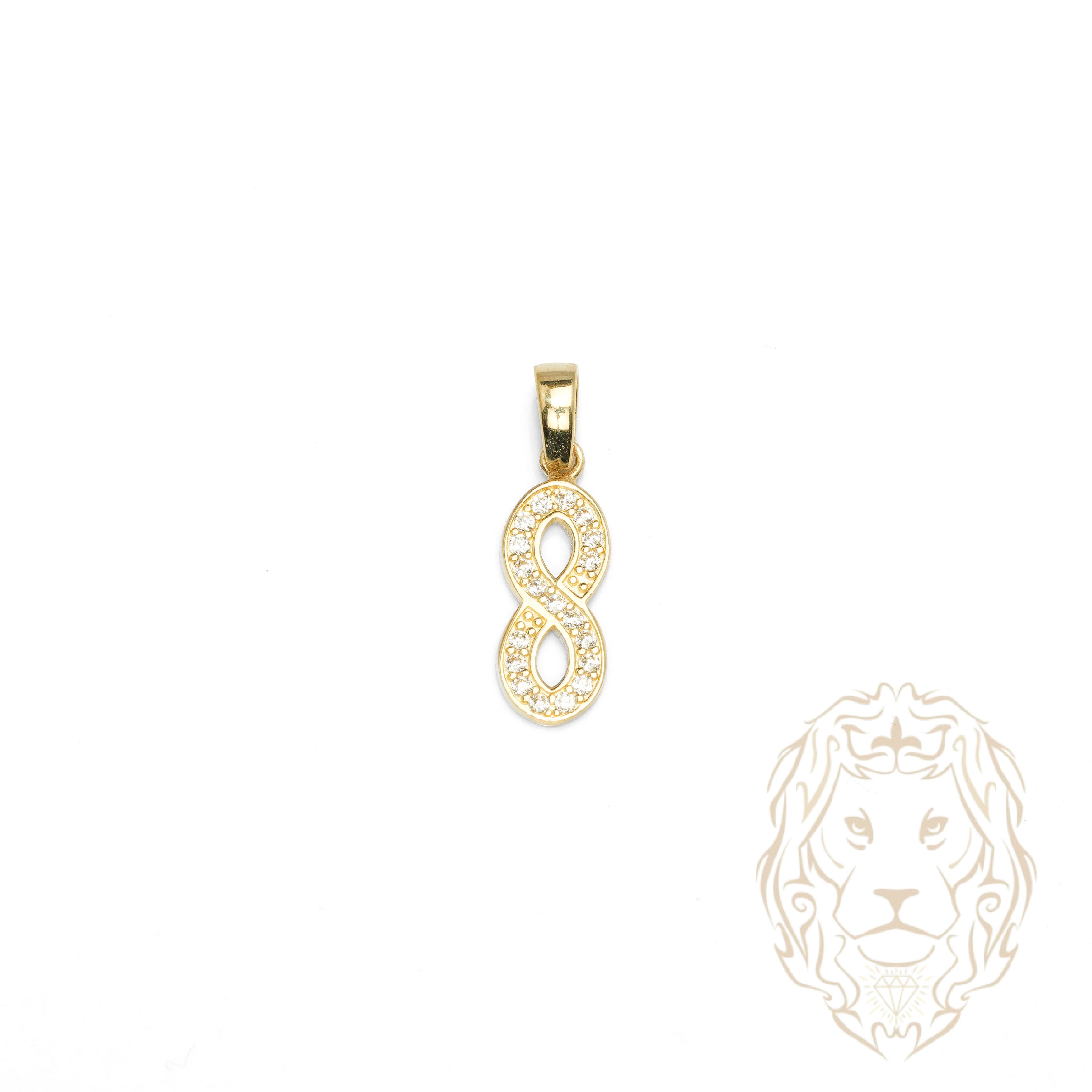 Pendentif - Or 10K jaune infini pavé de cz - PEG1261