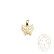 Pendentif - Or 10K jaune papillon pavé de cz - PEG1262