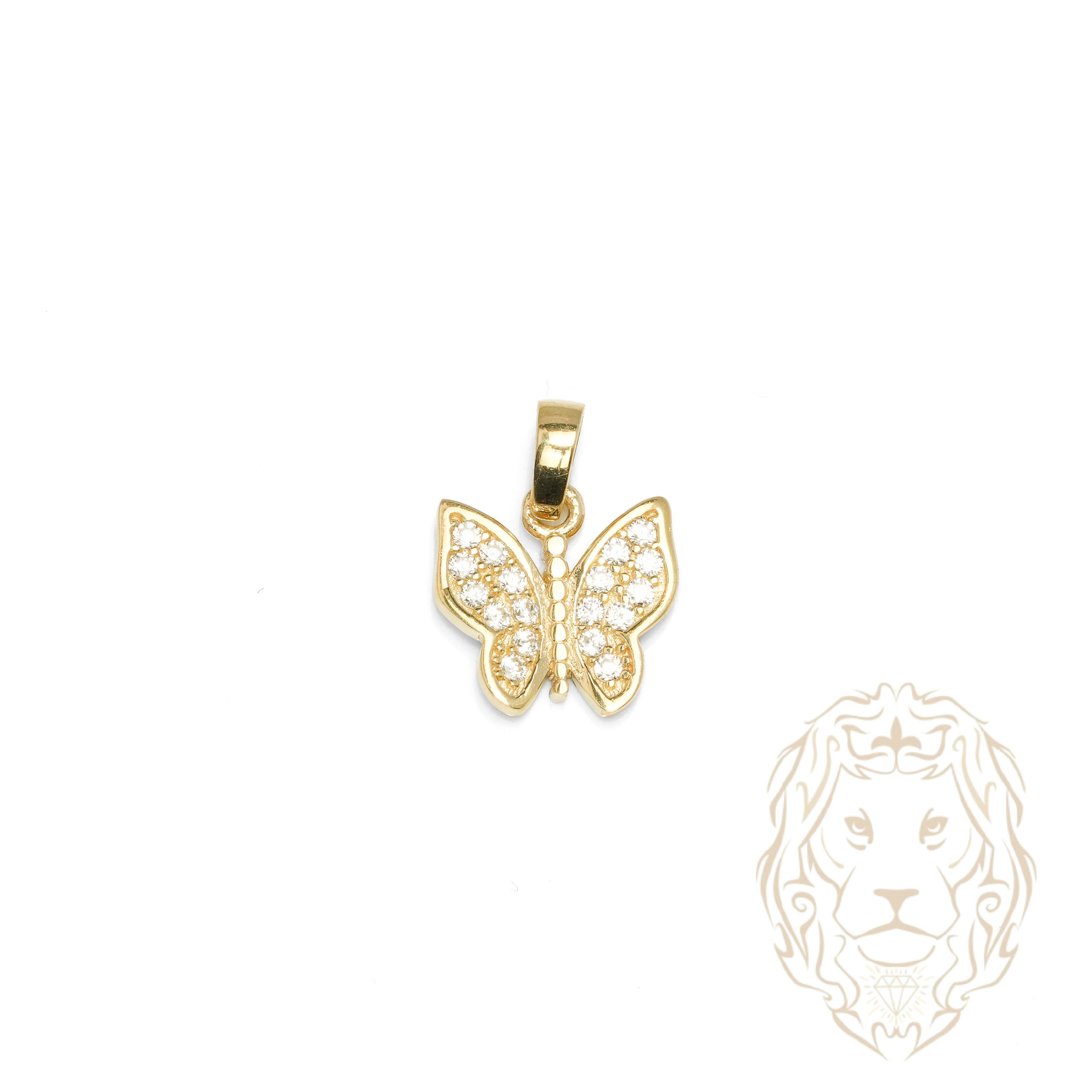 Pendentif - Or 10K jaune papillon pavé de cz - PEG1262
