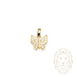 Pendentif - Or 10K jaune papillon pavé de cz - PEG1262