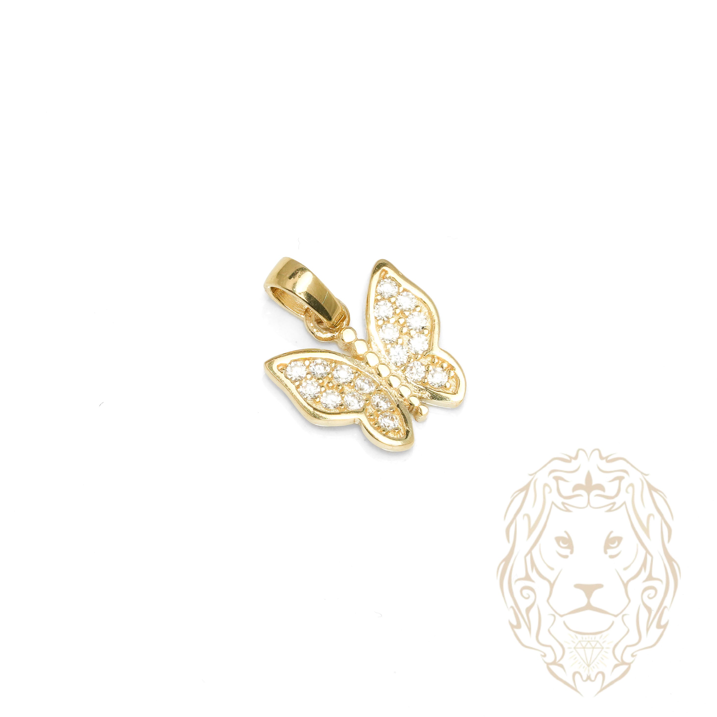 Pendentif - Or 10K jaune papillon pavé de cz - PEG1262