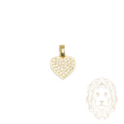 Pendentif - Or 10K jaune coeur pavé de cz - PEG1263