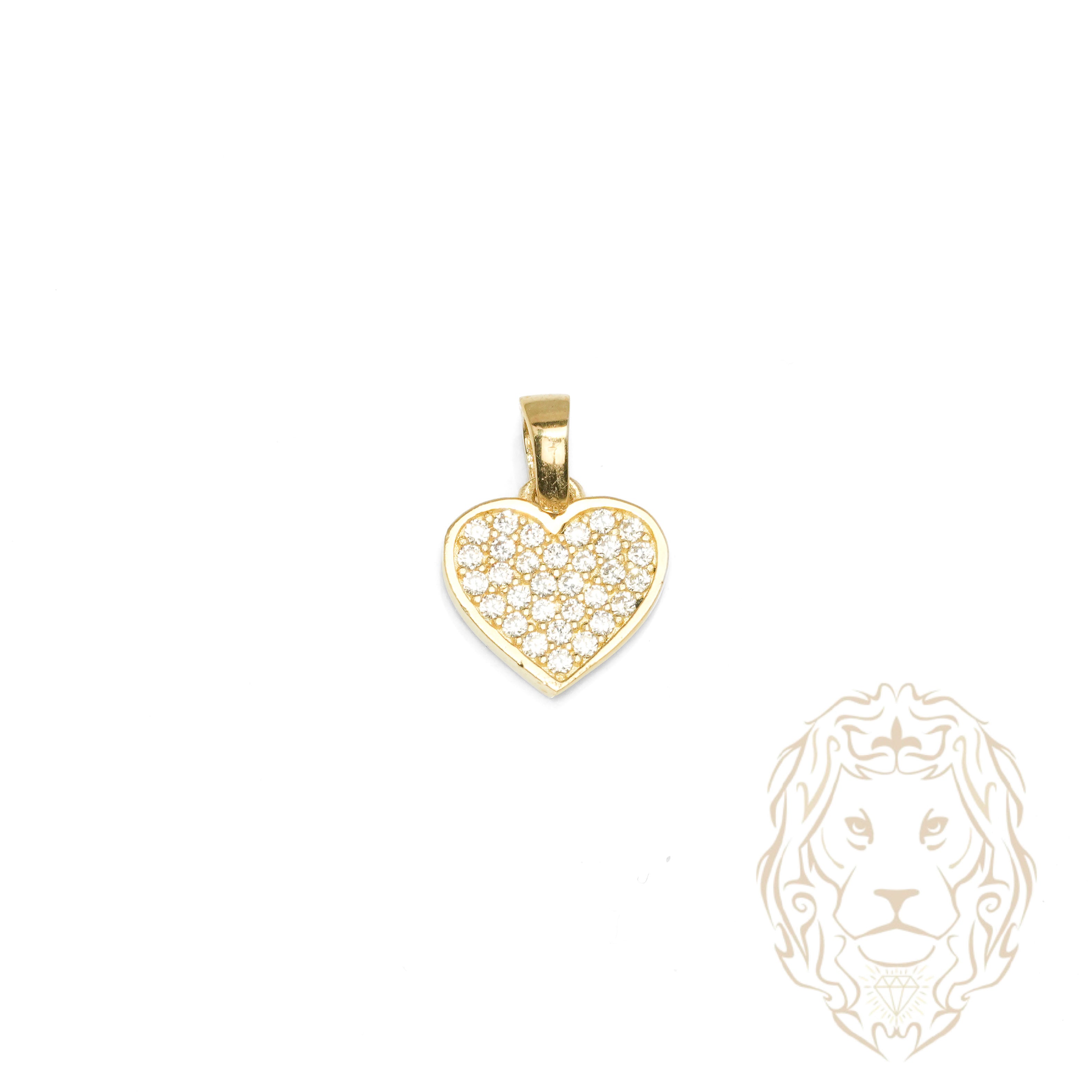Pendentif - Or 10K jaune coeur pavé de cz - PEG1263