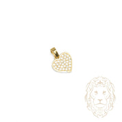 Pendentif - Or 10K jaune coeur pavé de cz - PEG1263