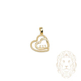 Pendentif - Or 10K jaune coeurs twist serti de cz - PEG1264