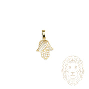 Pendentif - Or 10K jaune main de fatima pavé de cz - PEG1265
