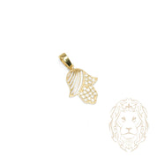 Pendentif - Or 10K jaune main de fatima pavé de cz - PEG1265