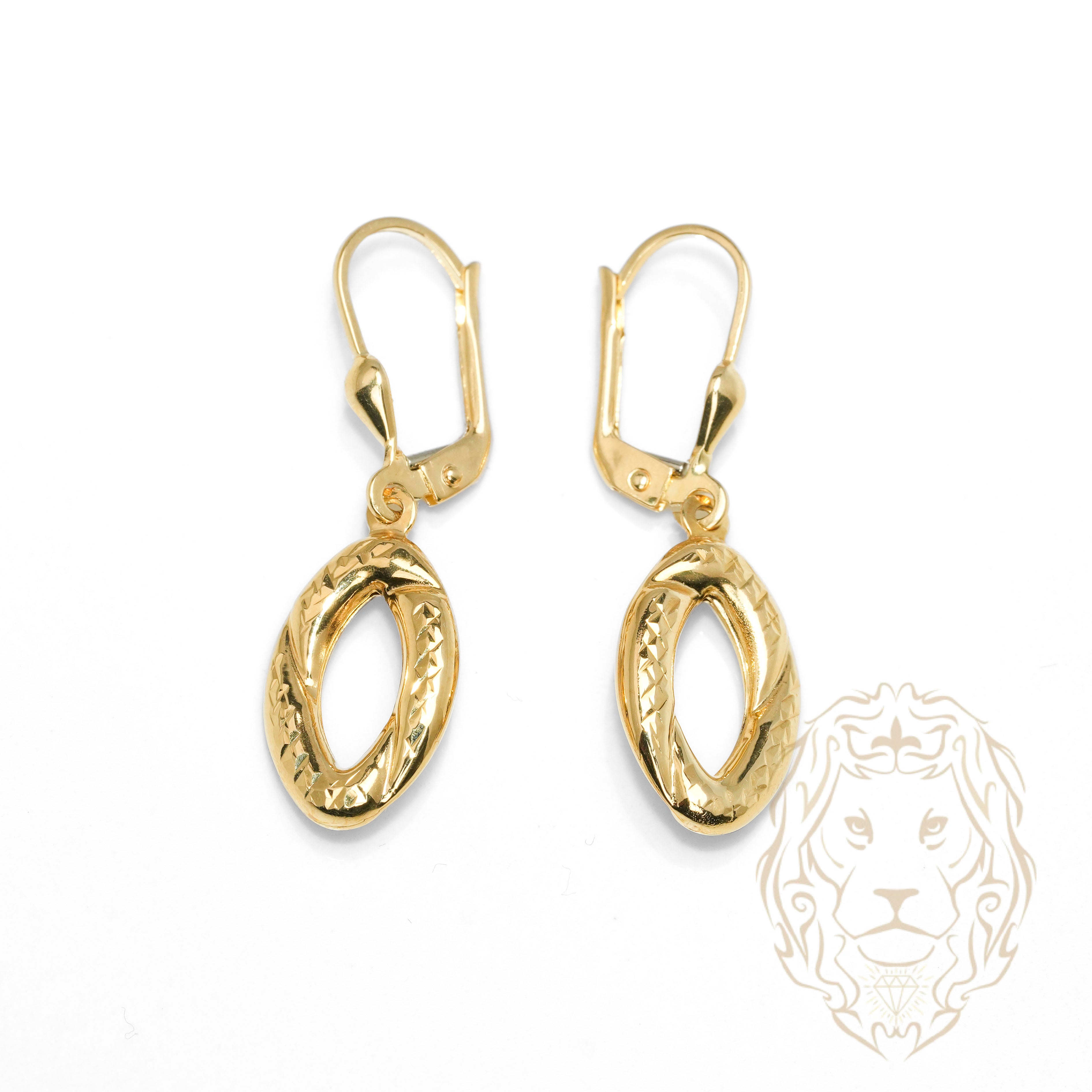 Hoops - Or 10K jaune ovale pendant coupe diamant - BOG1280