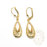 Hoops - Or 10K jaune goutte pendante coupe diamant - BOG1281