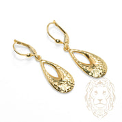 Hoops - Or 10K jaune goutte pendante coupe diamant - BOG1281