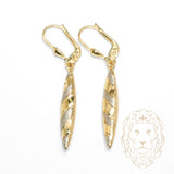 Hoops - Or 10K deux tons jaune & blanc baguette pendantes coupe diamant  - BOG1282
