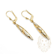 Hoops - Or 10K deux tons jaune & blanc baguette pendantes coupe diamant  - BOG1282