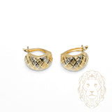 Hoops - Or 10K deux tons jaune & blanc motif arlequin coupe diamant  - BOG1283