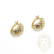 Hoops - Or 10K deux tons jaune & blanc motif arlequin coupe diamant  - BOG1283