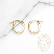 Hoops - Or 10K jaune ovale bords carrés 4mm X 15mm - BOG1286