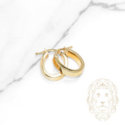 Hoops - Or 10K jaune ovale bords carrés 4mm X 15mm - BOG1286