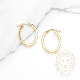 Hoops - Or 10K jaune ovale bords carrés 4mm X 22mm - BOG1287
