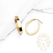 Hoops - Or 10K jaune ovale bords carrés 4mm X 22mm - BOG1287