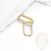 Hoops - Or 10K jaune paperclip pavé de cz 2mm X 17mm - BOG1291