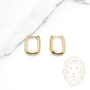 Hoops - Or 10K jaune paperclip pavé de cz 3mm X 11mm - BOG1292