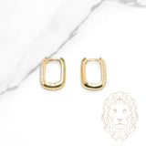 Hoops - Or 10K jaune paperclip pavé de cz 3mm X 11mm - BOG1292