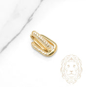 Hoops - Or 10K jaune paperclip pavé de cz 3mm X 11mm - BOG1292