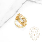 Hoops - Or 10K jaune amour pavé de cz 4mm X 15mm - BOG1296