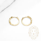 Hoops - Or 10K jaune honeycomb serti de pierres cz 3mm X 12mm - BOG1302
