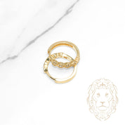 Hoops - Or 10K jaune honeycomb serti de pierres cz 3mm X 12mm - BOG1302