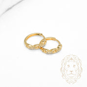 Huggies - Or 10K jaune maillons marin pavé de cz  3mm X 10mm - BOG1305