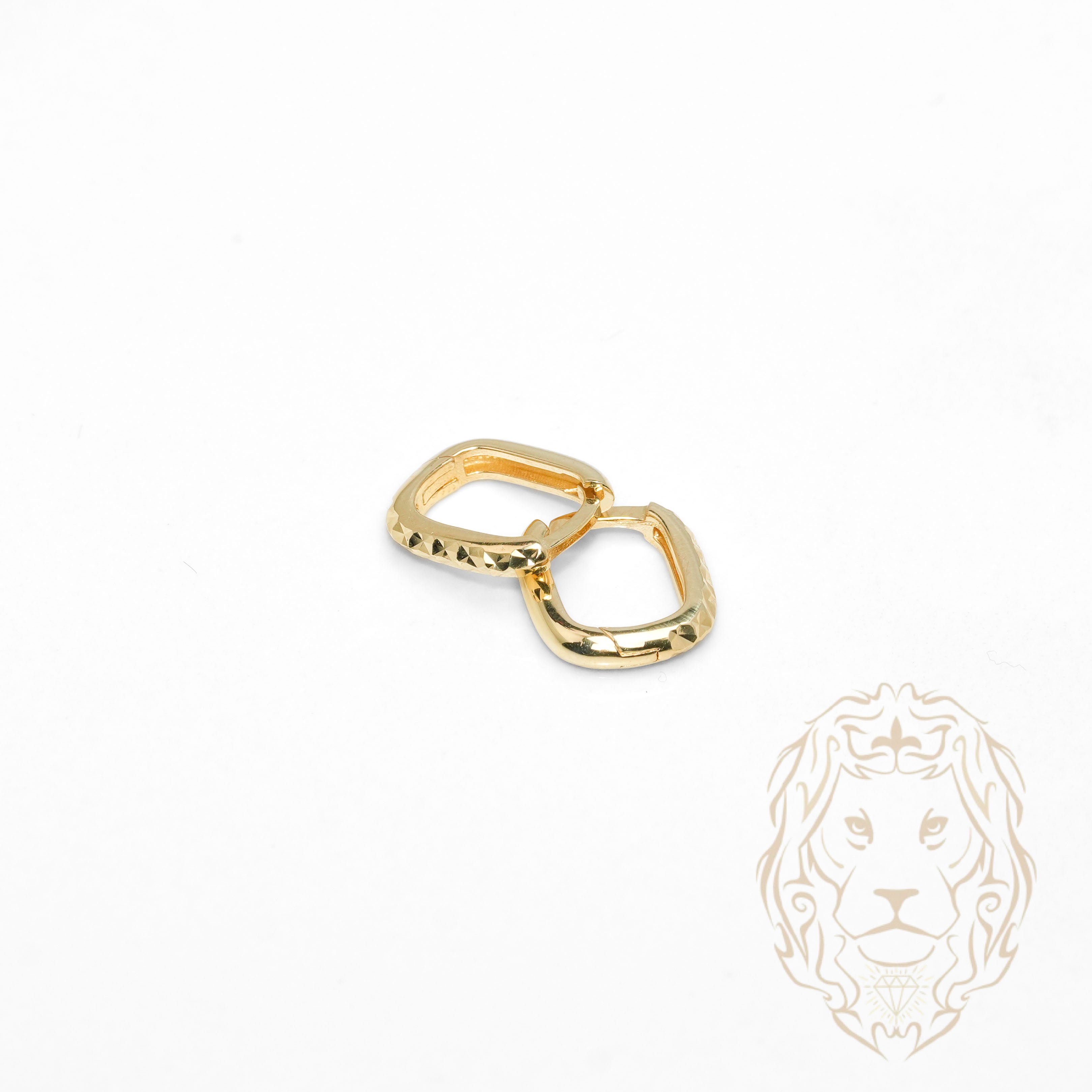 Huggies - Or 10K jaune carré coupe diamant 2mm X 9mm - BOG1308
