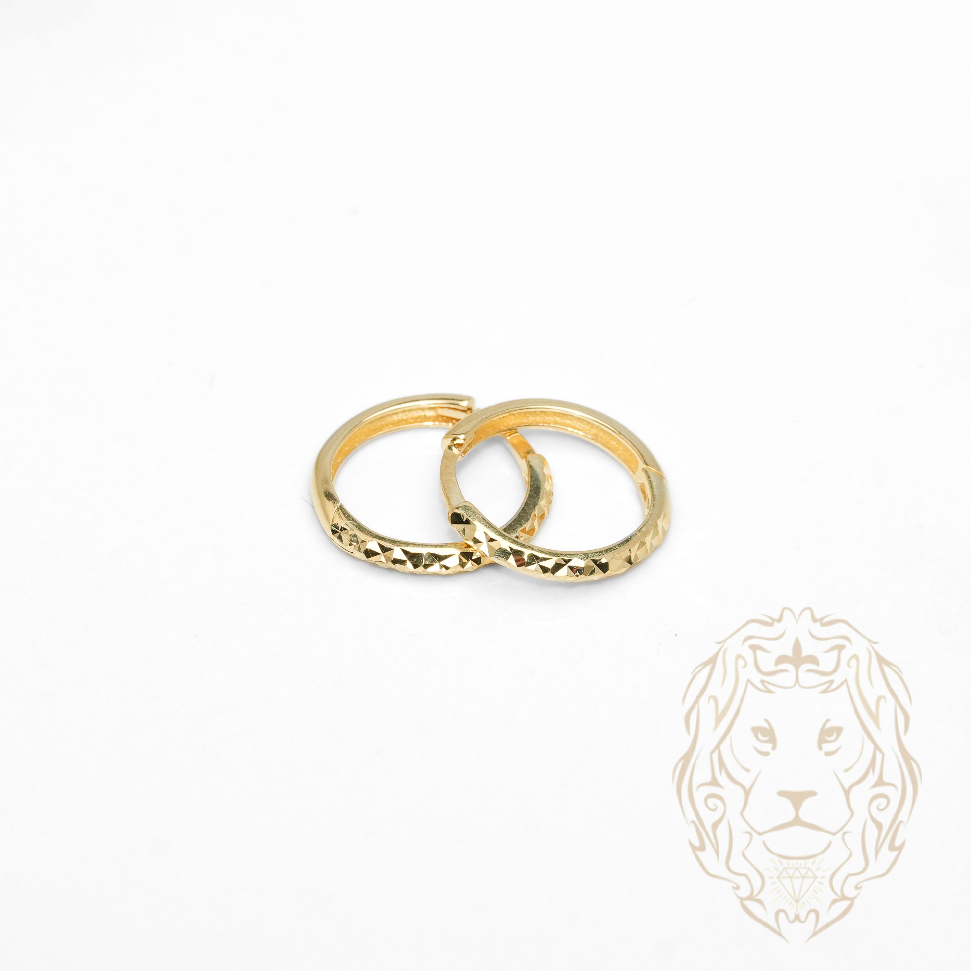 Hoops - Or 10K jaune coupe diamant 2mm X 11mm - BOG1309