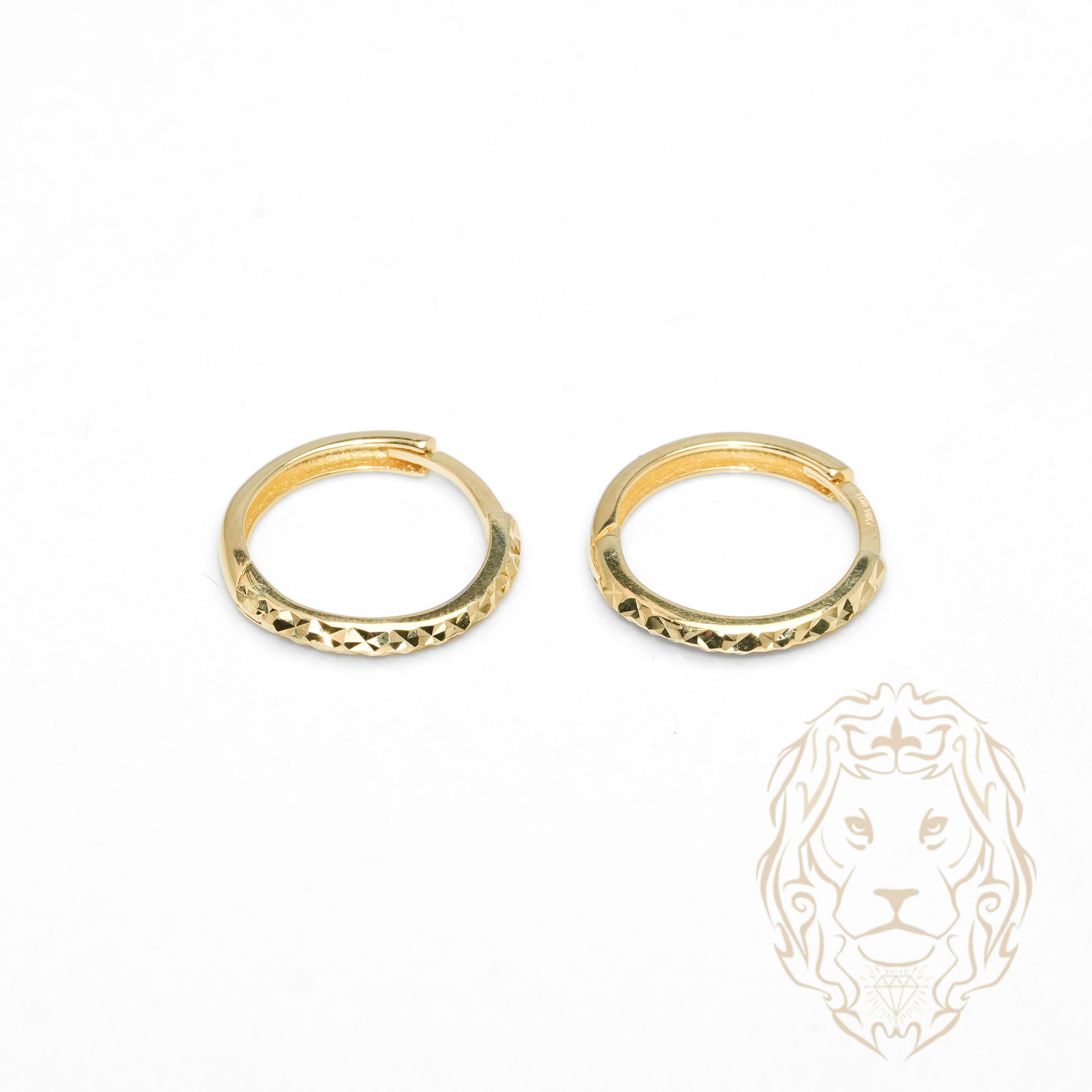 Hoops - Or 10K jaune coupe diamant 2mm X 11mm - BOG1309