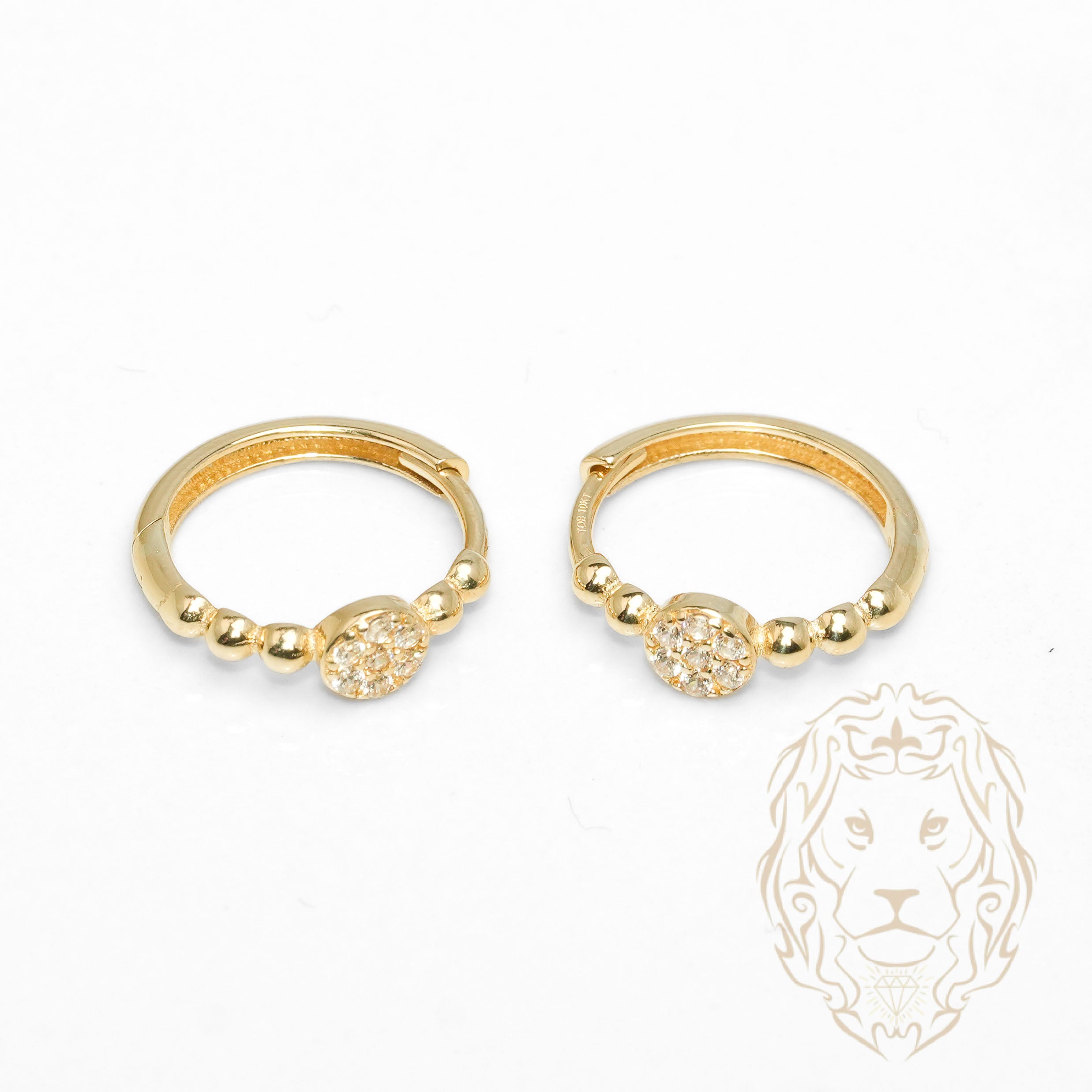Hoops - Or 10K jaune cercles pavé de cz 4mm X 12mm - BOG1311