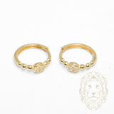 Hoops - Or 10K jaune cercles pavé de cz 4mm X 12mm - BOG1311