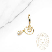 Huggies - Or 10K jaune goutte pendante pavé de cz 5mm X 10mm - BOG1312