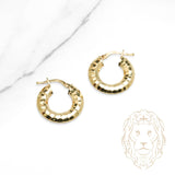 Hoops - Or 10K jaune ciselée 3mm X 16mm - BOG1313