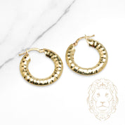 Hoops - Or 10K jaune ciselée 3mm X 19mm - BOG1314