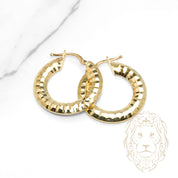 Hoops - Or 10K jaune ciselée 3mm X 19mm - BOG1314