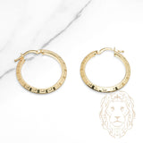 Hoops - Or 10K jaune clé grecque 3mm X 23mm - BOG1317
