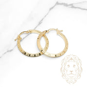 Hoops - Or 10K jaune clé grecque 3mm X 23mm - BOG1317