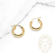 Hoops - Or 10K jaune puff clé grecque 6mm X 14mm - BOG1318
