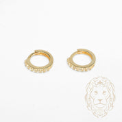 Huggies - Or 10K jaune semi-éternité pierres cz 2mm X 8mm - BOG1320