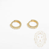 Huggies - Or 10K jaune semi-éternité pierres cz 2mm X 8mm - BOG1320