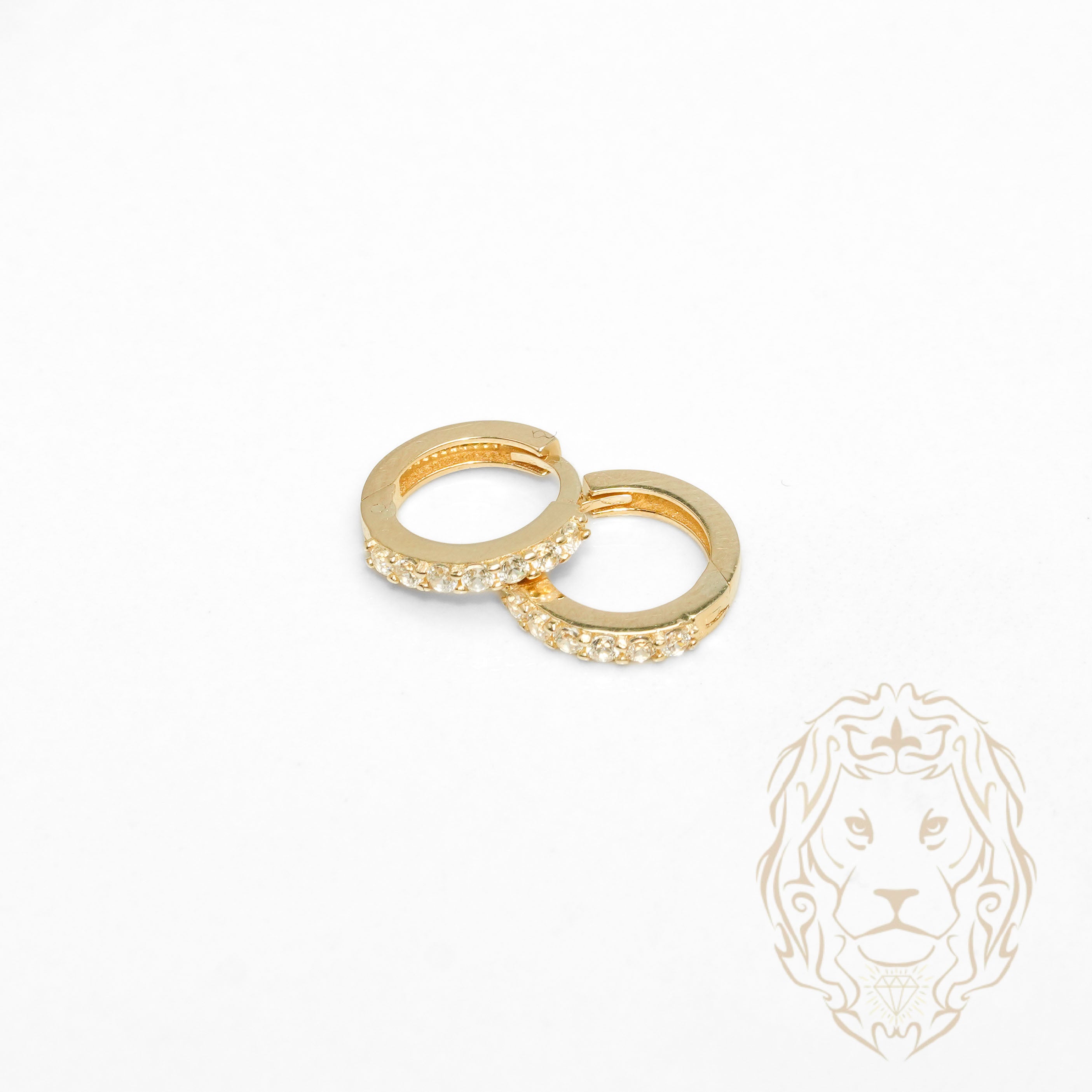 Huggies - Or 10K jaune semi-éternité pierres cz 2mm X 8mm - BOG1320