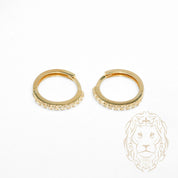 Hoops - Or 10K jaune semi-éternité pierres cz 2mm X 13mm - BOG1322