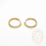 Hoops - Or 10K jaune semi-éternité pierres cz 2mm X 13mm - BOG1322